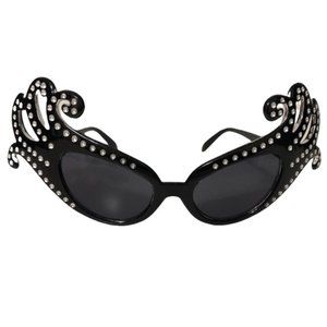 Funky Retro Octopus Tentacle Sunglasses Black & Silver EUC
